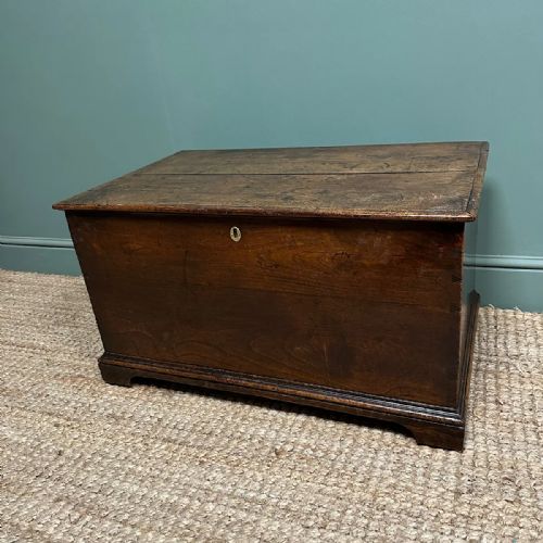 STUNNING18TH CENTURY SMALL PERIOD ELM ANTIQUE COFFER - ADDITIONAL PHOTO 7