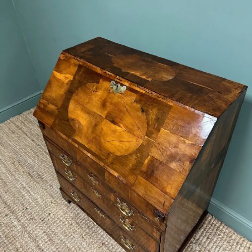 RARE YEW WOOD ANTIQUE GEORGIAN BUREAU - ADDITIONAL PHOTO 2