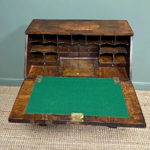 RARE YEW WOOD ANTIQUE GEORGIAN BUREAU - ADDITIONAL PHOTO 3