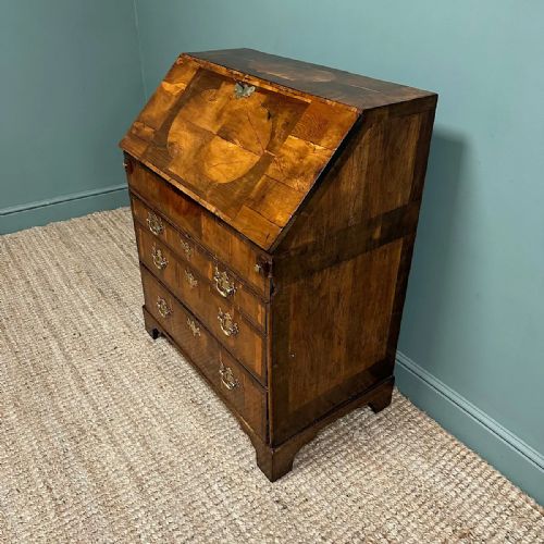 RARE YEW WOOD ANTIQUE GEORGIAN BUREAU - ADDITIONAL PHOTO 7
