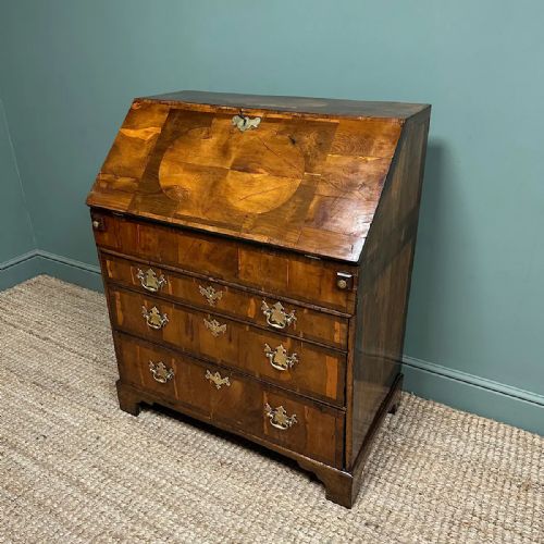 RARE YEW WOOD ANTIQUE GEORGIAN BUREAU - ADDITIONAL PHOTO 8