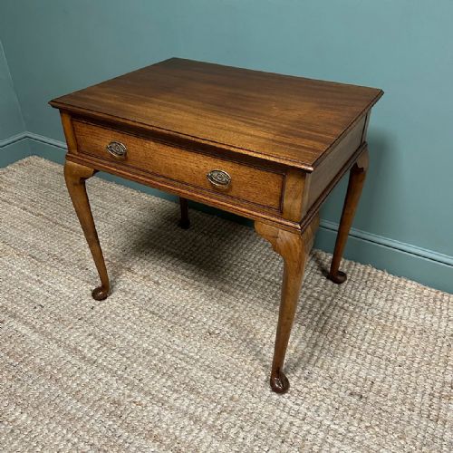 STUNNING EDWARDIAN WALNUT ANTIQUE LOW BOY WRITING TABLE - ADDITIONAL PHOTO 7