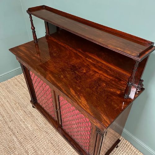 SPECTACULAR MAHOGANY ANTIQUE REGENCY CHIFFONIER CABINET - ADDITIONAL PHOTO 2