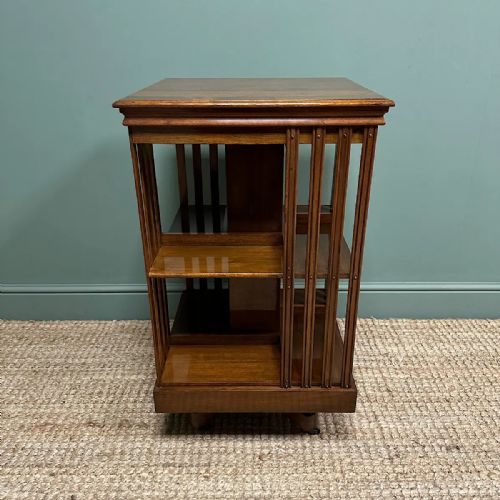 BEAUTIFUL WALNUT EDWARDIAN ANTIQUE REVOLVING BOOKCASE - ADDITIONAL PHOTO 1