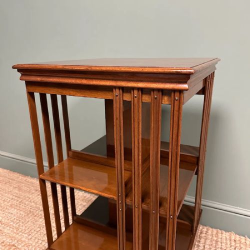 BEAUTIFUL WALNUT EDWARDIAN ANTIQUE REVOLVING BOOKCASE - ADDITIONAL PHOTO 3