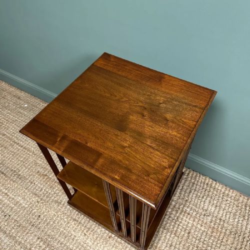 BEAUTIFUL WALNUT EDWARDIAN ANTIQUE REVOLVING BOOKCASE - ADDITIONAL PHOTO 4