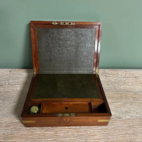 OUTSTANDING SMALL ANTIQUE WRITING BOX SLOPE - ADDITIONAL PHOTO 4
