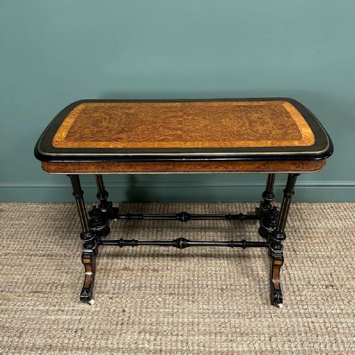 RARE VICTORIAN AMBOYNA ANTIQUE TABLE - ADDITIONAL PHOTO 1