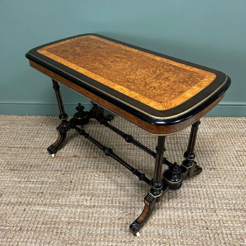 RARE VICTORIAN AMBOYNA ANTIQUE TABLE - ADDITIONAL PHOTO 2