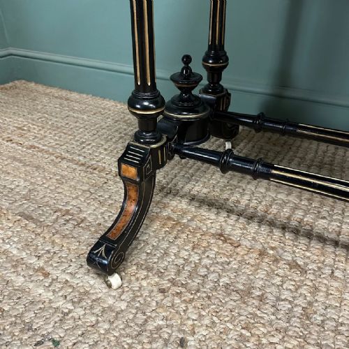 RARE VICTORIAN AMBOYNA ANTIQUE TABLE - ADDITIONAL PHOTO 3