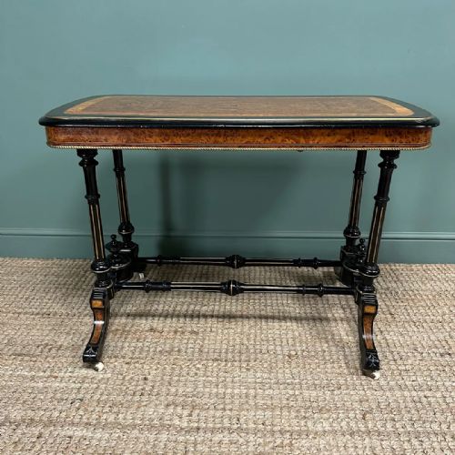 RARE VICTORIAN AMBOYNA ANTIQUE TABLE - ADDITIONAL PHOTO 4