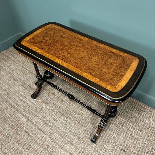 RARE VICTORIAN AMBOYNA ANTIQUE TABLE - ADDITIONAL PHOTO 6