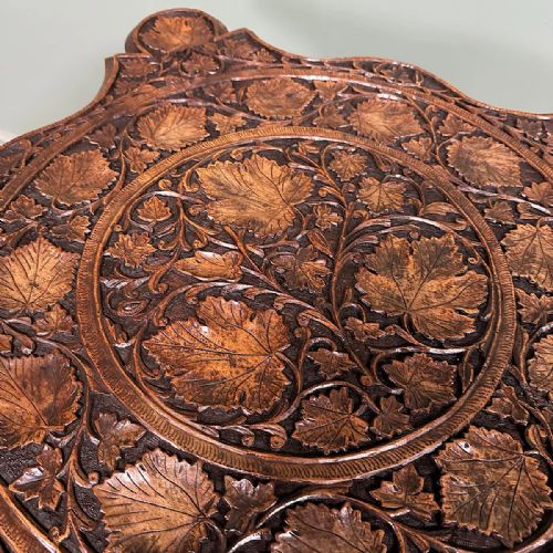 RARE ANGLO INDIAN ANTIQUE CARVED TABLE - ADDITIONAL PHOTO 2