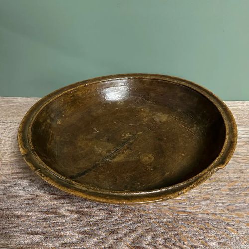 DECORATIVE 19TH CENTURY RING TURNED ANTIQUE SYCAMORE BOWL - ADDITIONAL PHOTO 2