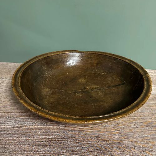 DECORATIVE 19TH CENTURY RING TURNED ANTIQUE SYCAMORE BOWL - ADDITIONAL PHOTO 5