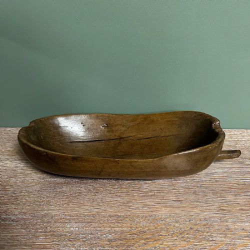 DECORATIVE ANTIQUE TREEN BOWL - ADDITIONAL PHOTO 1