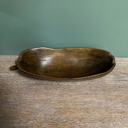 DECORATIVE ANTIQUE TREEN BOWL - ADDITIONAL PHOTO 3