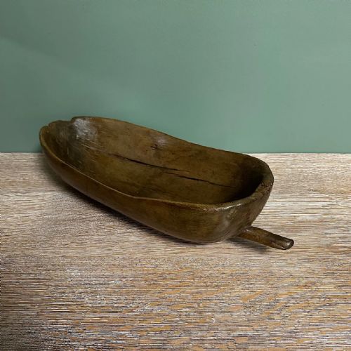 DECORATIVE ANTIQUE TREEN BOWL - ADDITIONAL PHOTO 4