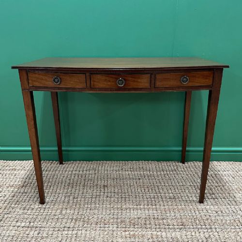 QUALITY BOW FRONTED HEPPLEWHITE REGENCY ANTIQUE WRITING TABLE - ADDITIONAL PHOTO 1