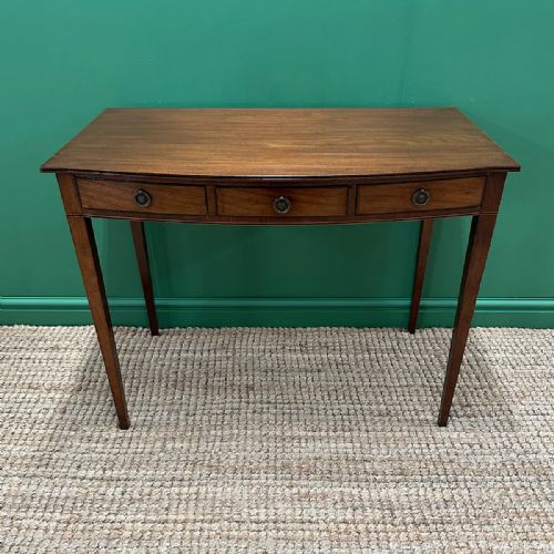 QUALITY BOW FRONTED HEPPLEWHITE REGENCY ANTIQUE WRITING TABLE - ADDITIONAL PHOTO 2