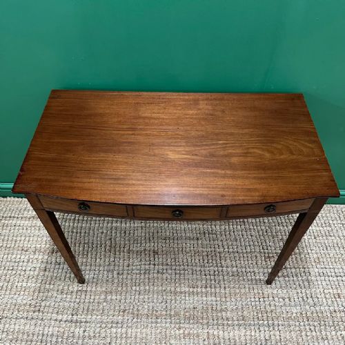 QUALITY BOW FRONTED HEPPLEWHITE REGENCY ANTIQUE WRITING TABLE - ADDITIONAL PHOTO 4