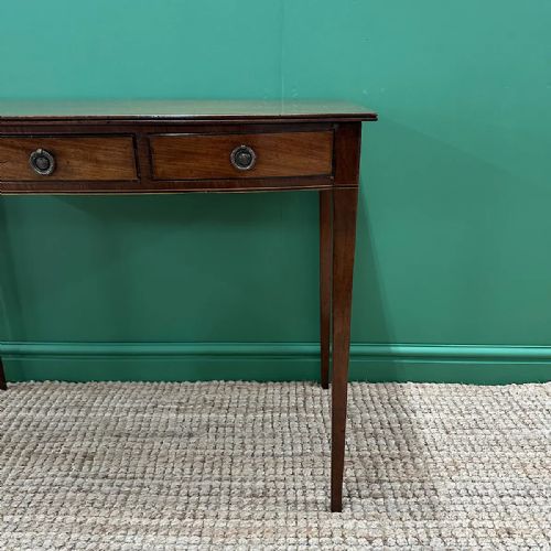 QUALITY BOW FRONTED HEPPLEWHITE REGENCY ANTIQUE WRITING TABLE - ADDITIONAL PHOTO 5