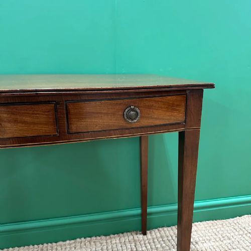 QUALITY BOW FRONTED HEPPLEWHITE REGENCY ANTIQUE WRITING TABLE - ADDITIONAL PHOTO 6
