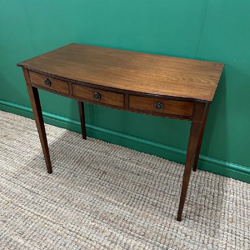 QUALITY BOW FRONTED HEPPLEWHITE REGENCY ANTIQUE WRITING TABLE - ADDITIONAL PHOTO 7