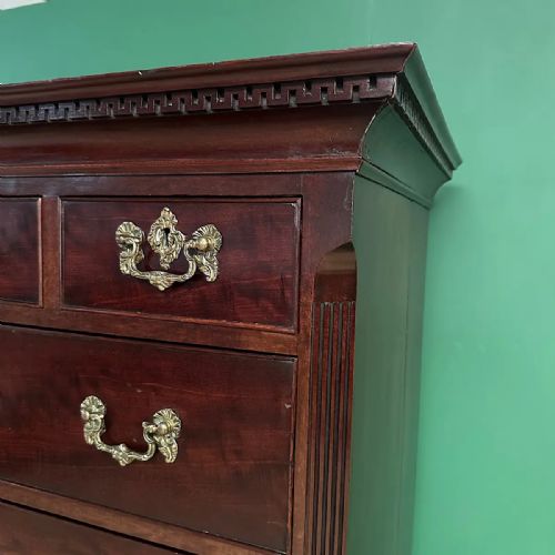 SUPERB QUALITY LARGE GEORGIAN MAHOGANY ANTIQUE CHEST - ADDITIONAL PHOTO 4