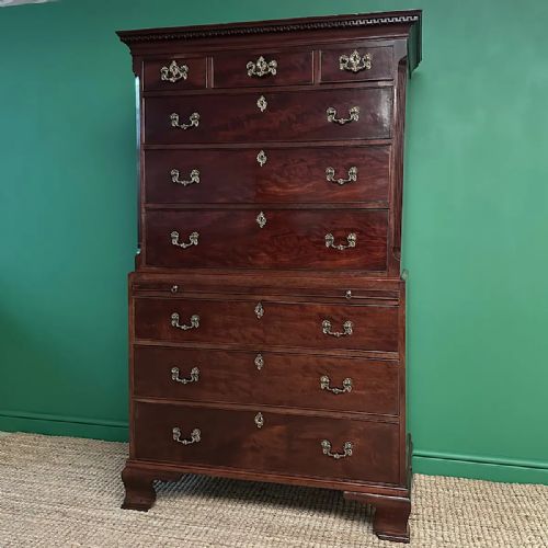 SUPERB QUALITY LARGE GEORGIAN MAHOGANY ANTIQUE CHEST - ADDITIONAL PHOTO 13