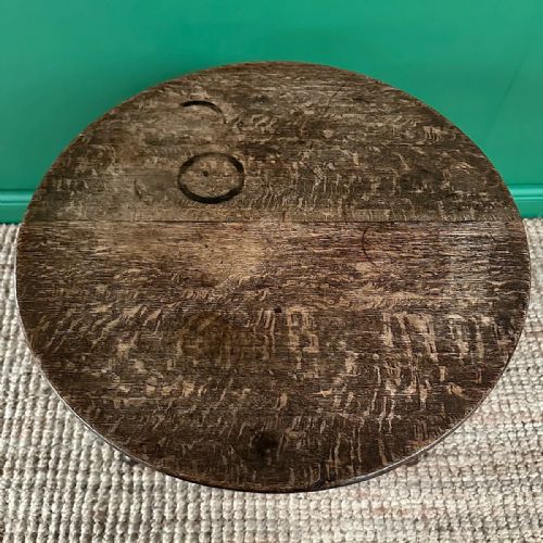 COUNTRY HOUSE LOW ANTIQUE GEORGIAN OAK CIRCULAR TABLE - ADDITIONAL PHOTO 6