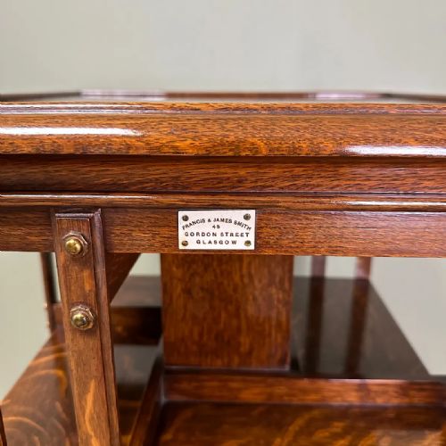 SUPERB QUALITY ANTIQUE VICTORIAN OAK REVOLVING BOOKCASE BY FRANCIS JAMES SMITH - ADDITIONAL PHOTO 3