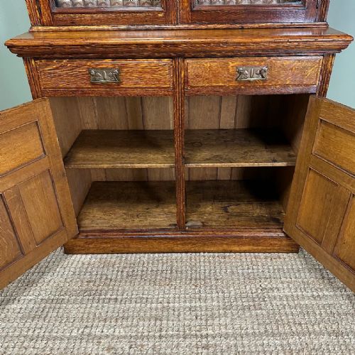 fig 2. Quality Victorian Antique Oak Bookcase 
