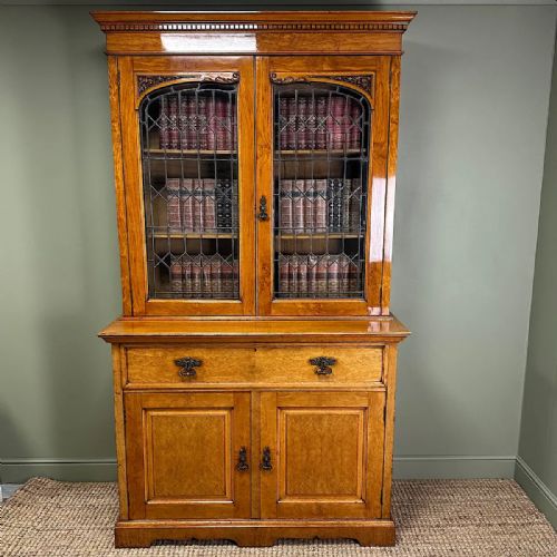 SPECTACULAR LARGE VICTORIAN OAK ANTIQUE BOOKCASE - ADDITIONAL PHOTO 1