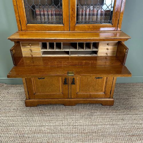 SPECTACULAR LARGE VICTORIAN OAK ANTIQUE BOOKCASE - ADDITIONAL PHOTO 2