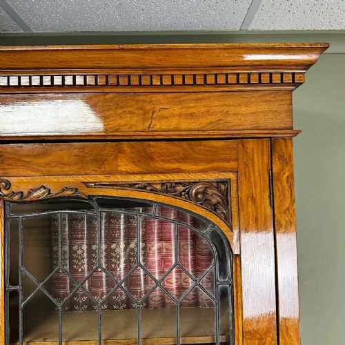 SPECTACULAR LARGE VICTORIAN OAK ANTIQUE BOOKCASE - ADDITIONAL PHOTO 4
