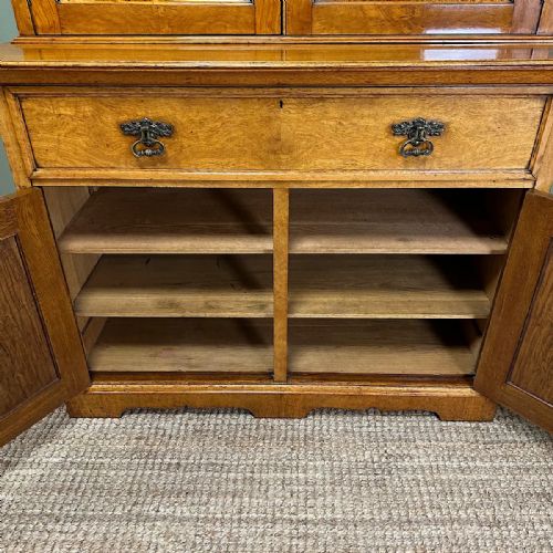 SPECTACULAR LARGE VICTORIAN OAK ANTIQUE BOOKCASE - ADDITIONAL PHOTO 7