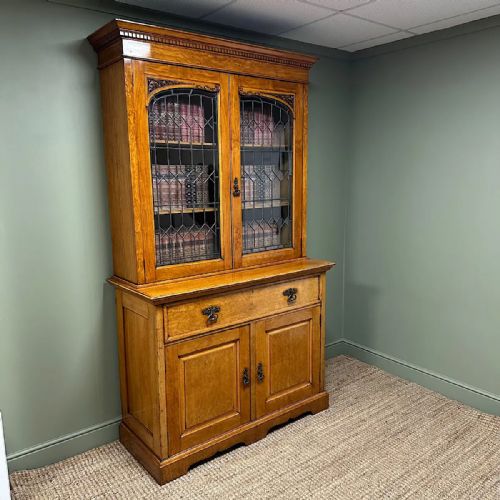 SPECTACULAR LARGE VICTORIAN OAK ANTIQUE BOOKCASE - ADDITIONAL PHOTO 11