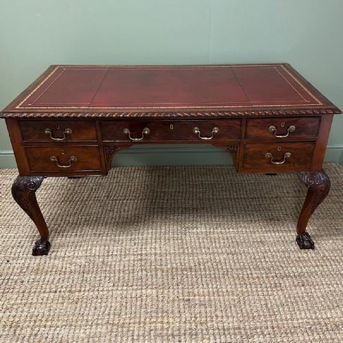 SPECTACULAR LARGE EDWARDIAN MAHOGANY ANTIQUE PARTNERS DESK - ADDITIONAL PHOTO 2
