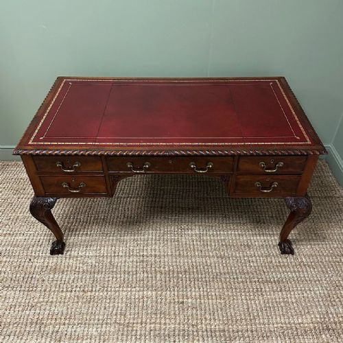 SPECTACULAR LARGE EDWARDIAN MAHOGANY ANTIQUE PARTNERS DESK - ADDITIONAL PHOTO 3