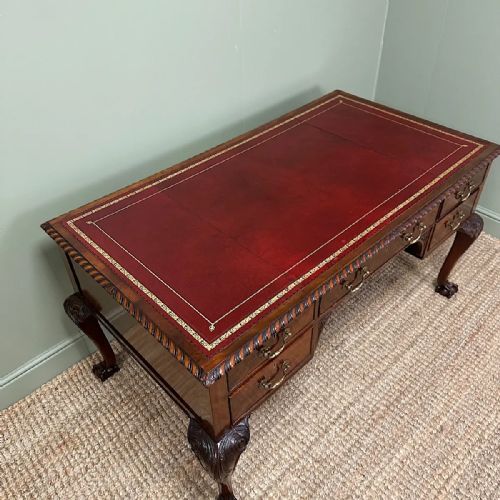 SPECTACULAR LARGE EDWARDIAN MAHOGANY ANTIQUE PARTNERS DESK - ADDITIONAL PHOTO 5