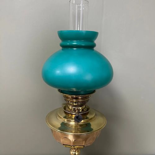 SPECTACULAR 19TH CENTURY BRASS ANTIQUE OIL LAMP - ADDITIONAL PHOTO 3