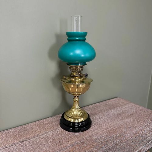 SPECTACULAR 19TH CENTURY BRASS ANTIQUE OIL LAMP - ADDITIONAL PHOTO 7