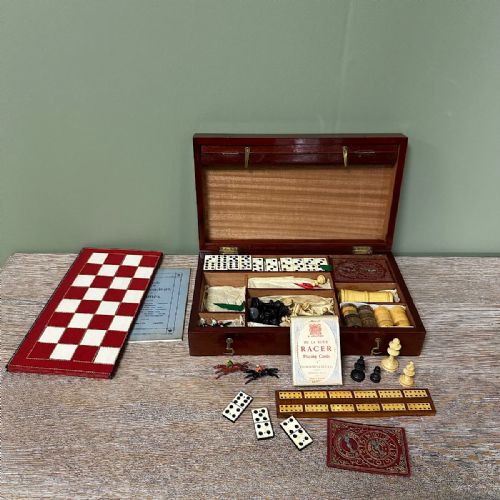 ANTIQUE GAMES COMPENDIUM BOX BY F H AYRES - ADDITIONAL PHOTO 1