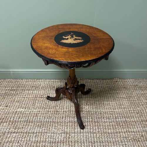 UNUSUAL BLACK FOREST ANTIQUE MUSICAL TABLE - ADDITIONAL PHOTO 1