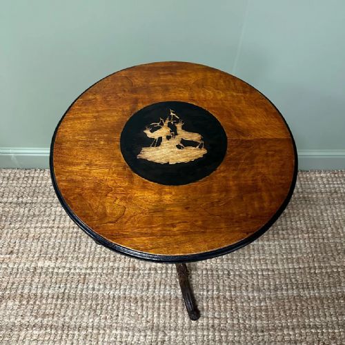 UNUSUAL BLACK FOREST ANTIQUE MUSICAL TABLE - ADDITIONAL PHOTO 4