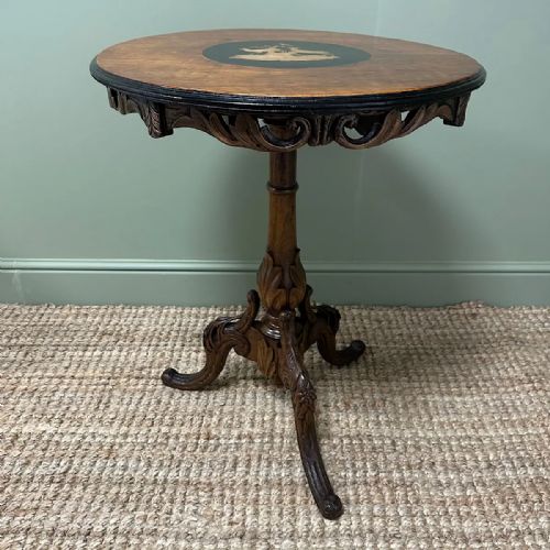 UNUSUAL BLACK FOREST ANTIQUE MUSICAL TABLE - ADDITIONAL PHOTO 8