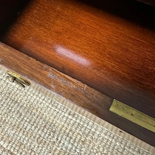 SUPERB QUALITY ANTIQUE INLAID WRITING TABLE BY JAS SHOOLBRED CO - ADDITIONAL PHOTO 3