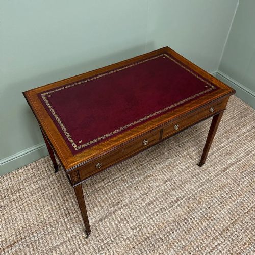 SUPERB QUALITY ANTIQUE INLAID WRITING TABLE BY JAS SHOOLBRED CO - ADDITIONAL PHOTO 4