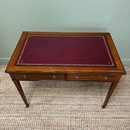 SUPERB QUALITY ANTIQUE INLAID WRITING TABLE BY JAS SHOOLBRED CO - ADDITIONAL PHOTO 5